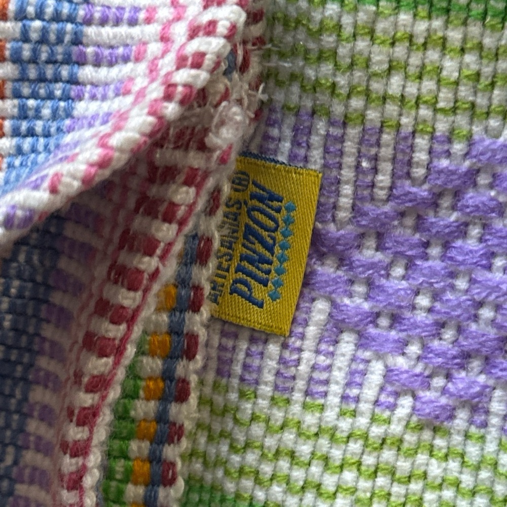 Woven Multicolor Stripe Drawstring Backpack - Pas… - image 3